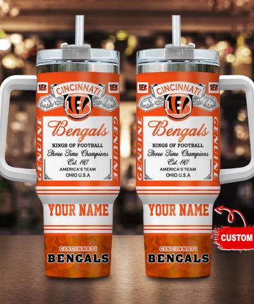 Cincinnati Bengals Nfl Custom Stanley Quencher 40Oz Stainless Steel Tumbler With Handle