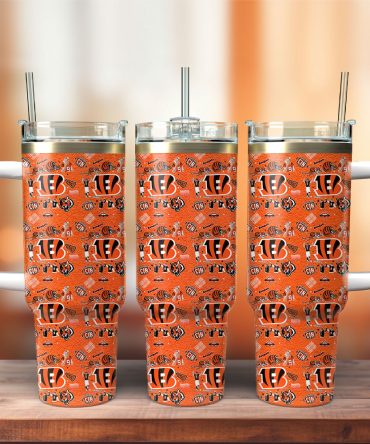 Cincinnati Bengals Nfl Custom Stanley Quencher 40Oz Stainless Steel Tumbler With Handle