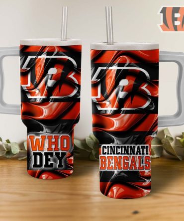 Cincinnati Bengals Nfl Custom Stanley Quencher 40Oz Stainless Steel