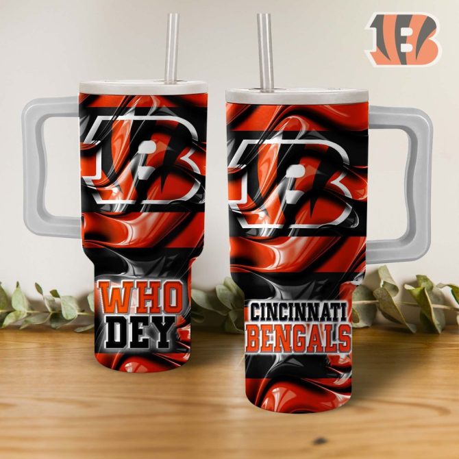 Cincinnati Bengals Nfl Custom Stanley Quencher 40Oz Stainless Steel