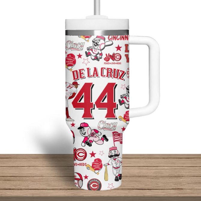 Cincinnati Reds Mlb Custom Stanley Quencher 40Oz Stainless Steel Tumbler - Image 4