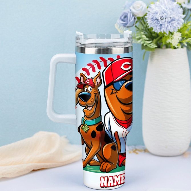 Cincinnati Reds Mlb Custom Stanley Quencher 40Oz Stainless Steel Tumbler With Handle - Image 2