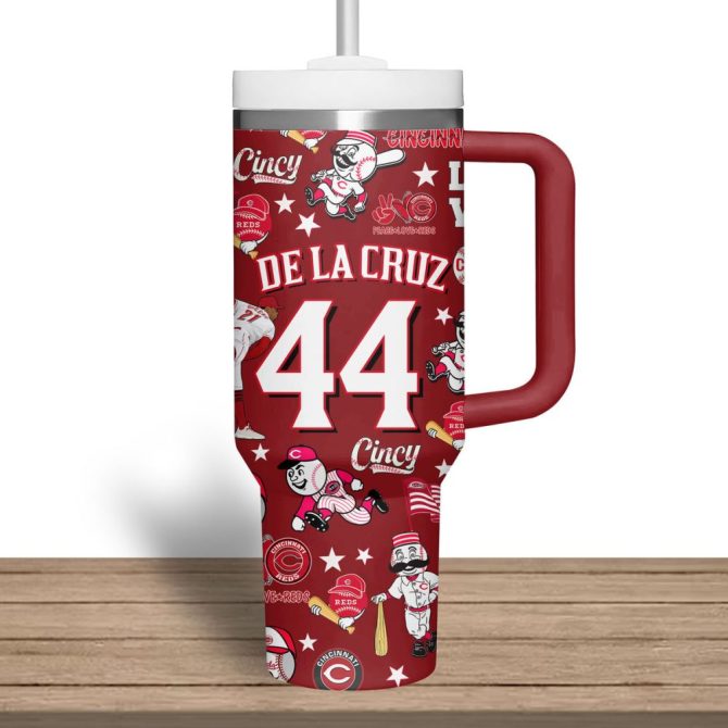 Cincinnati Reds Mlb Custom Stanley Quencher 40Oz Stainless Steel Tumbler - Image 6