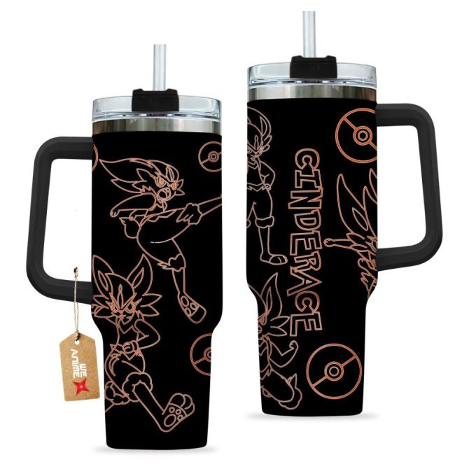 Cinderace Pokemon Anime Custom Stanley Quencher 40Oz Stainless Steel Tumbler - Image 2