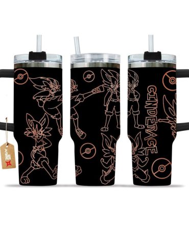 Cinderace Pokemon Anime Custom Stanley Quencher 40Oz Stainless Steel Tumbler