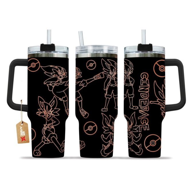 Cinderace Pokemon Anime Custom Stanley Quencher 40Oz Stainless Steel Tumbler