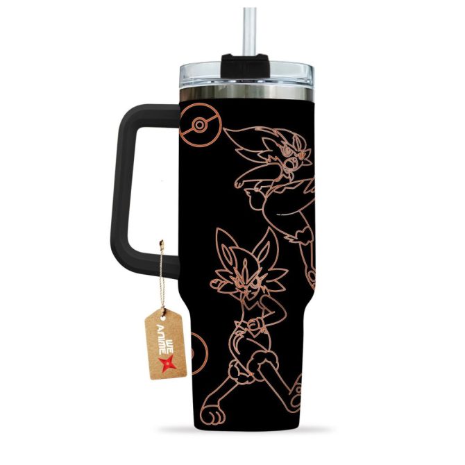 Cinderace Pokemon Anime Custom Stanley Quencher 40Oz Stainless Steel Tumbler - Image 4