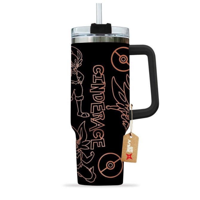 Cinderace Pokemon Anime Custom Stanley Quencher 40Oz Stainless Steel Tumbler - Image 3