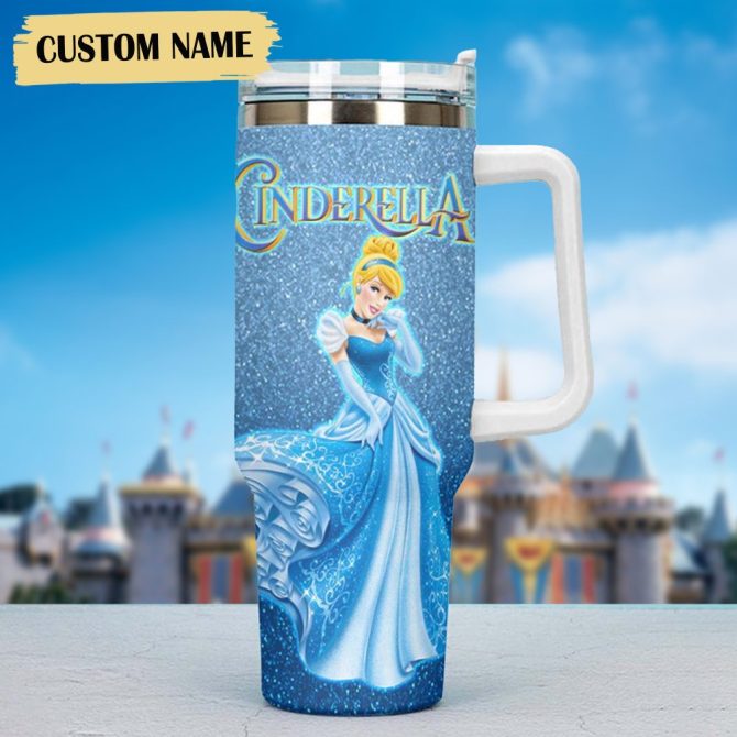 Cinderella Cartoon Custom Stanley Quencher 40Oz Stainless Steel Tumbler - Image 4