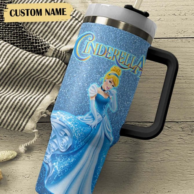 Cinderella Cartoon Custom Stanley Quencher 40Oz Stainless Steel Tumbler - Image 2