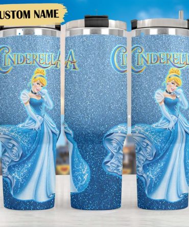 Cinderella Cartoon Custom Stanley Quencher 40Oz Stainless Steel Tumbler
