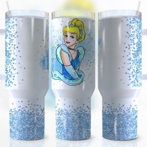 Cinderella Disney Cartoon Custom Stanley Quencher 40Oz Stainless Steel Tumbler With Handle