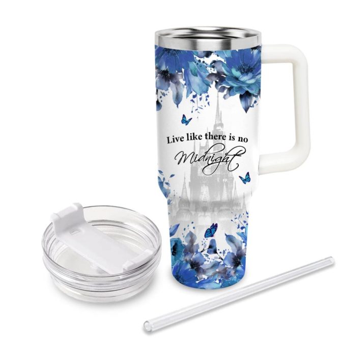 Cinderella Disney Princess Cartoon Custom Stanley Quencher 40Oz Stainless Steel Tumbler With Handle - Image 3