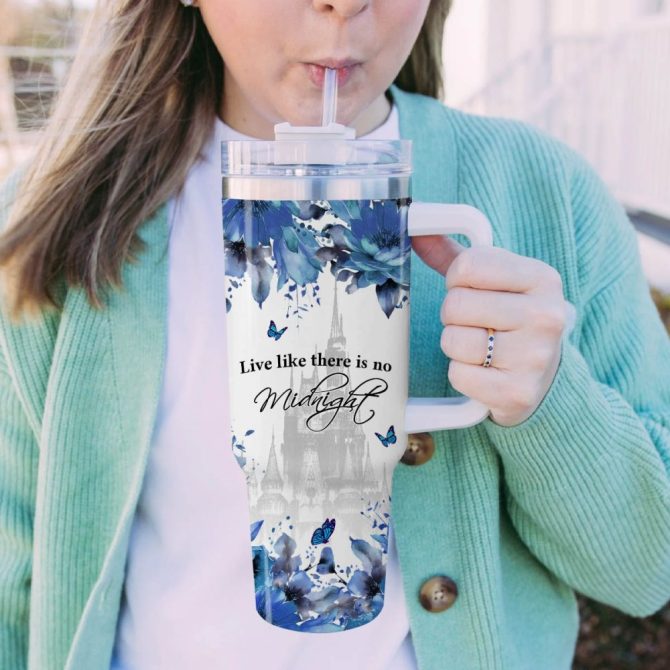 Cinderella Disney Princess Cartoon Custom Stanley Quencher 40Oz Stainless Steel Tumbler With Handle - Image 5