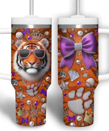 Clemson Tigers Basketball Ncaa Custom Stanley Quencher 40Oz Stainless Steel Tumbler