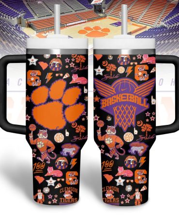 Clemson Tigers Basketball Ncaa Custom Stanley Quencher 40Oz Stainless Steel Tumbler