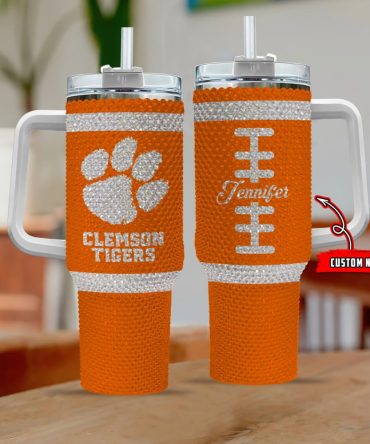 Clemson Tigers Ncaa Custom Stanley Quencher 40Oz Stainless Steel Tumbler With Handle