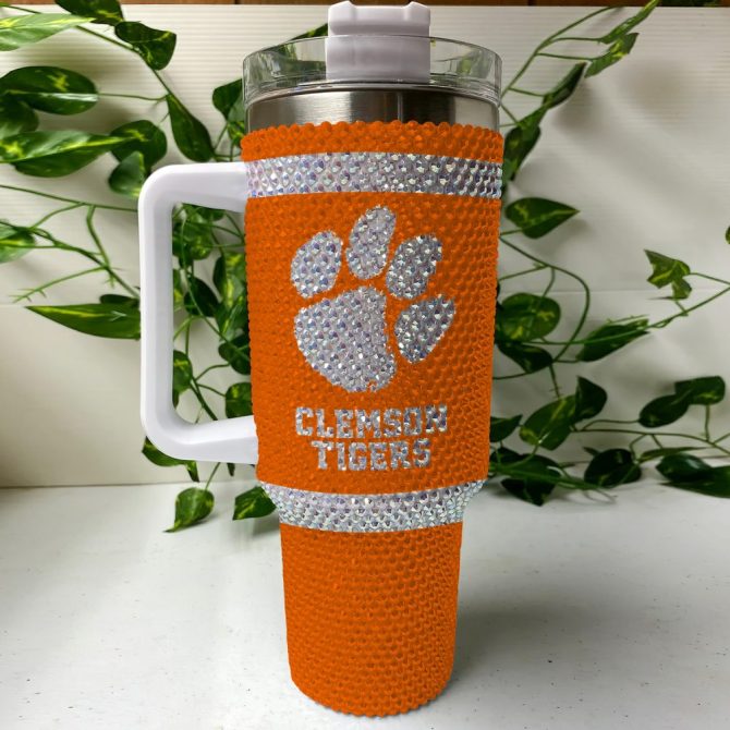 Clemson Tigers Ncaa Custom Stanley Quencher 40Oz Stainless Steel Tumbler With Handle - Image 3