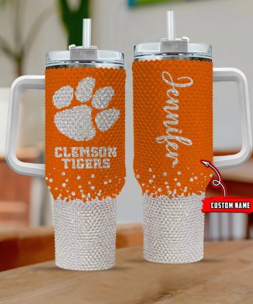 Clemson Tigers Ncaa Custom Stanley Quencher 40Oz Stainless Steel Tumbler With Handle