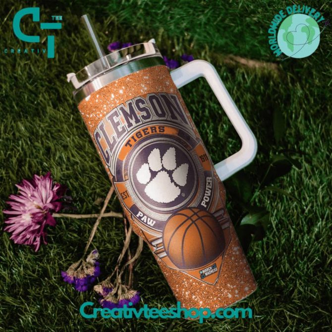 Clemson Tigers Ncaa Custom Stanley Quencher 40Oz Stainless Steel Tumbler With Handle - Image 3