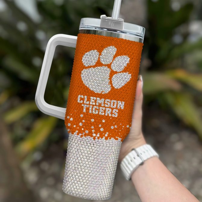 Clemson Tigers Ncaa Custom Stanley Quencher 40Oz Stainless Steel Tumbler With Handle - Image 2