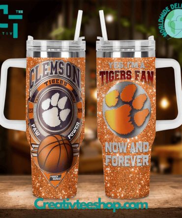 Clemson Tigers Ncaa Custom Stanley Quencher 40Oz Stainless Steel Tumbler With Handle