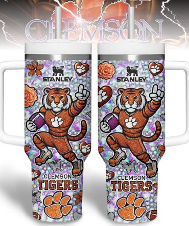 Clemson Tigers Ncaa Sports Custom Stanley Quencher 40Oz Stainless Steel Tumbler With Handle