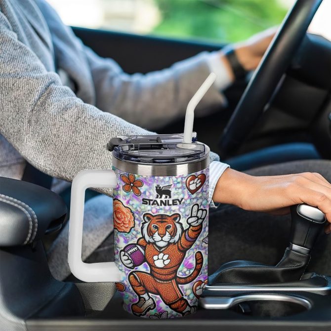 Clemson Tigers Ncaa Sports Custom Stanley Quencher 40Oz Stainless Steel Tumbler With Handle - Image 5