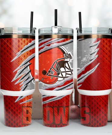 Cleveland Browns Nfl Custom Stanley Quencher 40Oz Stainless Steel Tumbler With Handle