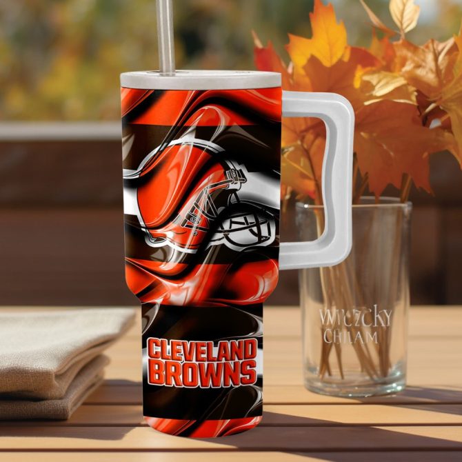 Cleveland Browns Nfl Custom Stanley Quencher 40Oz Stainless Steel - Image 2