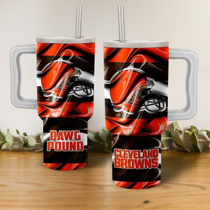 Cleveland Browns Nfl Custom Stanley Quencher 40Oz Stainless Steel