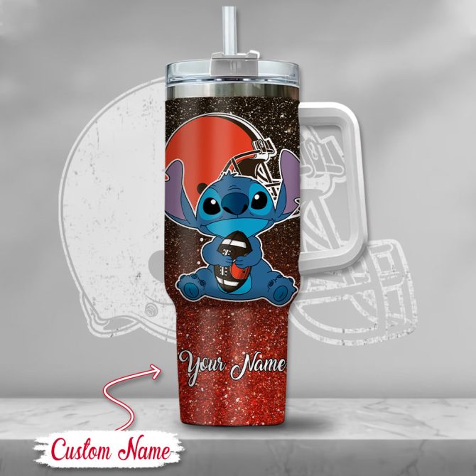 Cleveland Browns Nfl Custom Stanley Quencher 40Oz Stainless Steel Tumbler With Handle - Image 2