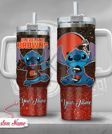 Cleveland Browns Nfl Custom Stanley Quencher 40Oz Stainless Steel Tumbler With Handle