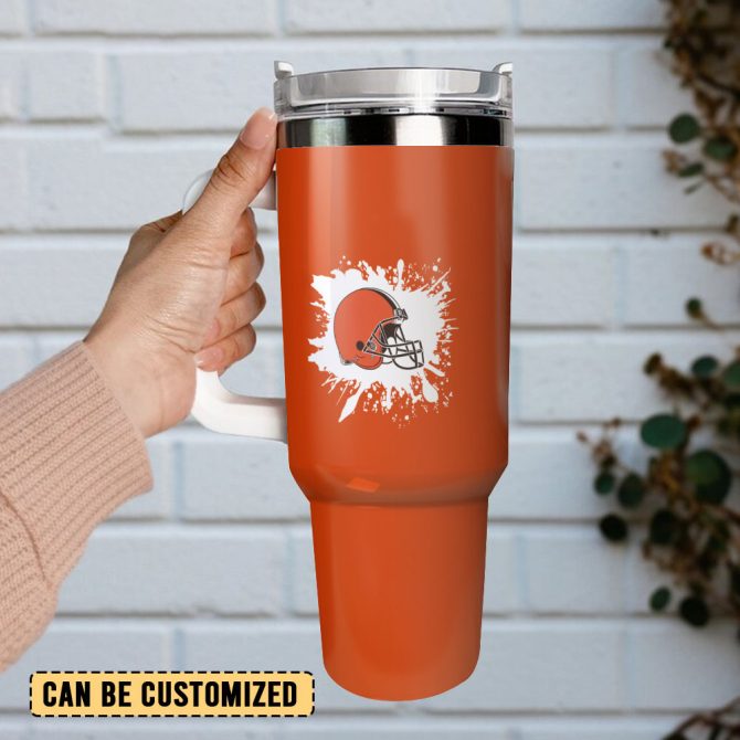 Cleveland Browns Nfl Custom Stanley Quencher 40Oz Stainless Steel Tumbler With Handle - Image 3