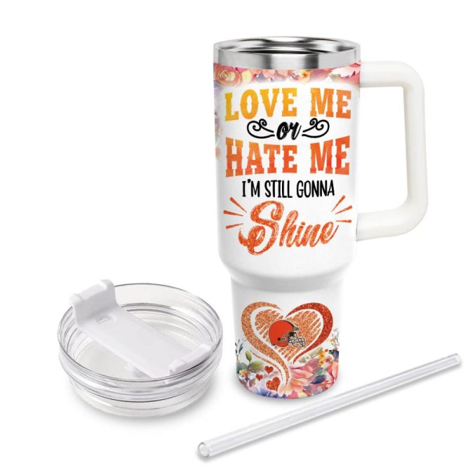 Cleveland Browns Nfl Custom Stanley Quencher 40Oz Stainless Steel Tumbler - Image 3
