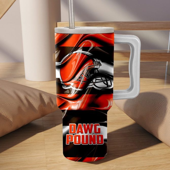 Cleveland Browns Nfl Custom Stanley Quencher 40Oz Stainless Steel - Image 3