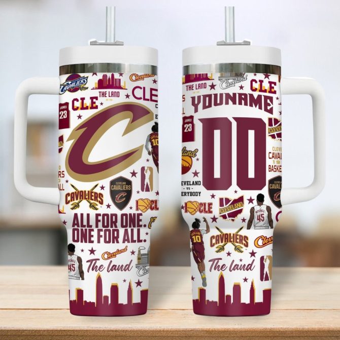 Cleveland Cavaliers Nba Custom Stanley Quencher 40Oz Stainless Steel Tumbler