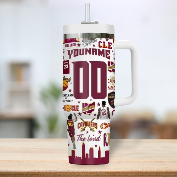 Cleveland Cavaliers Nba Custom Stanley Quencher 40Oz Stainless Steel Tumbler - Image 5