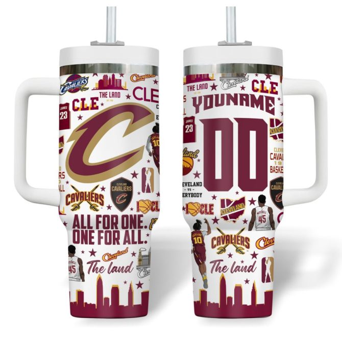 Cleveland Cavaliers Nba Custom Stanley Quencher 40Oz Stainless Steel Tumbler - Image 3