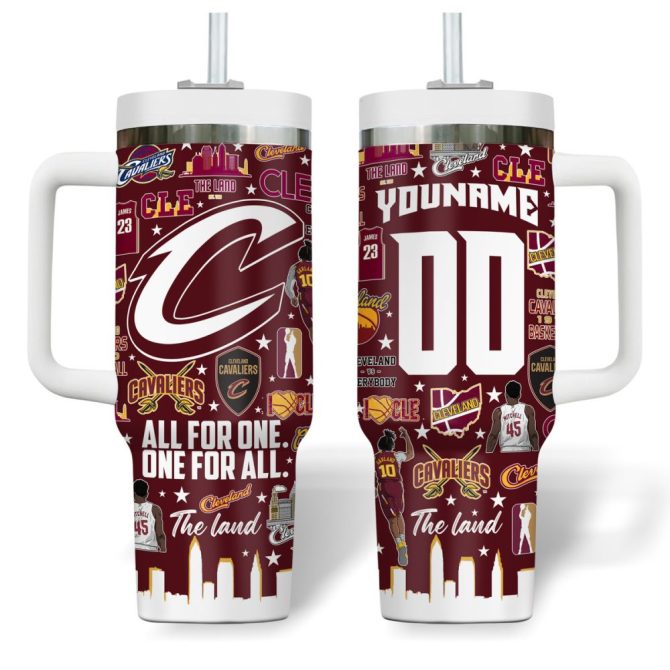 Cleveland Cavaliers Nba Custom Stanley Quencher 40Oz Stainless Steel Tumbler - Image 4