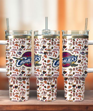 Cleveland Cavaliers Nba Custom Stanley Quencher 40Oz Stainless Steel Tumbler With Handle