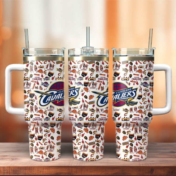 Cleveland Cavaliers Nba Custom Stanley Quencher 40Oz Stainless Steel Tumbler With Handle