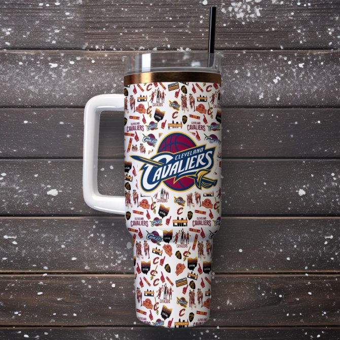 Cleveland Cavaliers Nba Custom Stanley Quencher 40Oz Stainless Steel Tumbler With Handle - Image 2