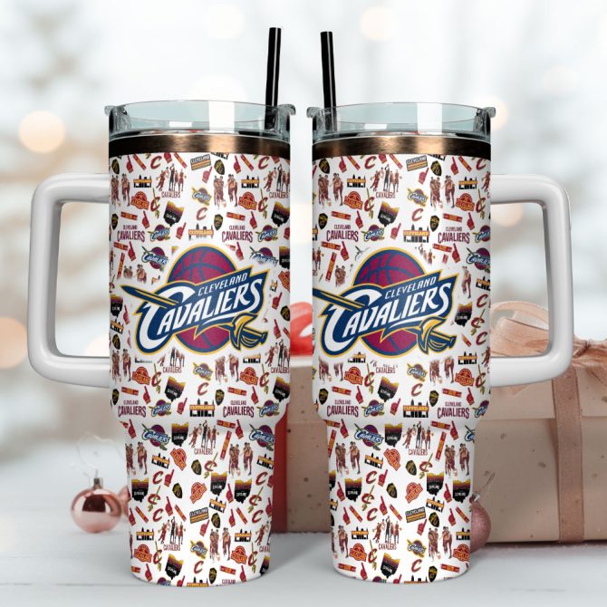 Cleveland Cavaliers Nba Custom Stanley Quencher 40Oz Stainless Steel Tumbler With Handle - Image 4