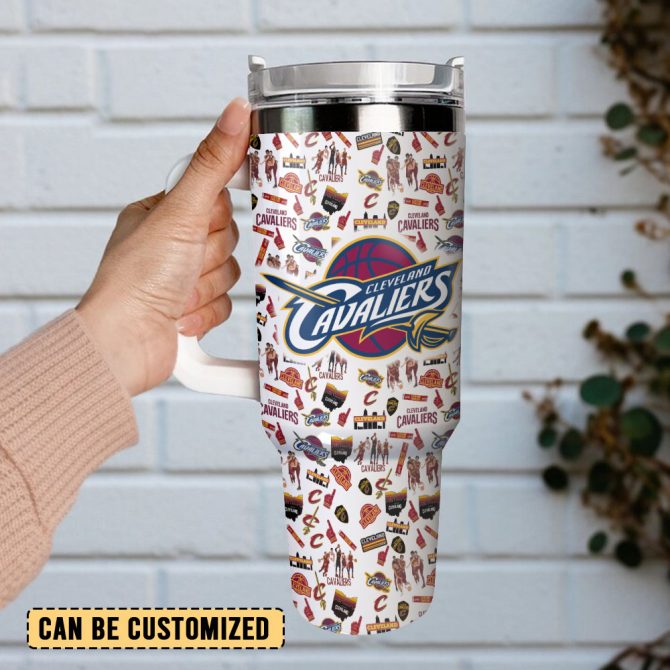 Cleveland Cavaliers Nba Custom Stanley Quencher 40Oz Stainless Steel Tumbler With Handle - Image 3