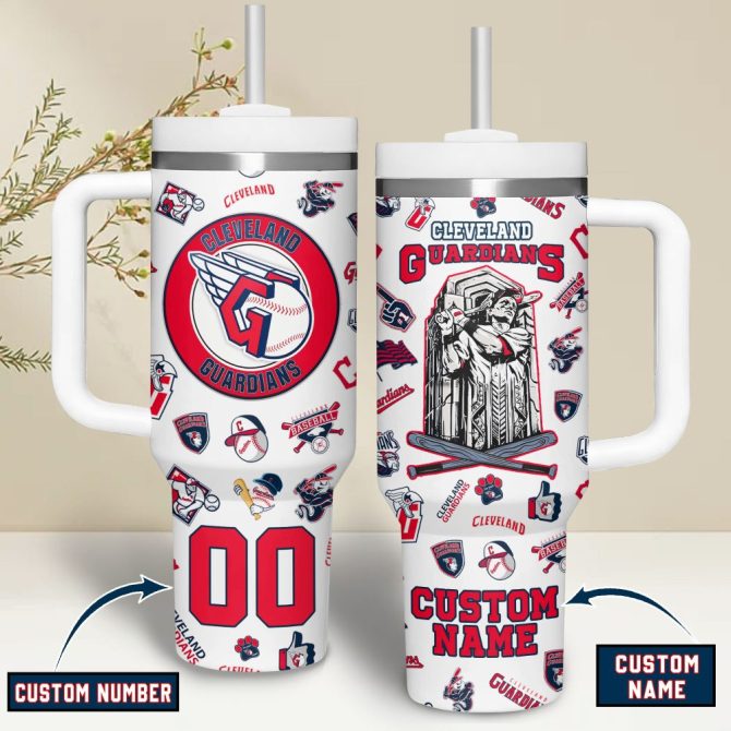 Cleveland Guardians Mlb Custom Stanley Quencher 40Oz Stainless Steel - Image 3