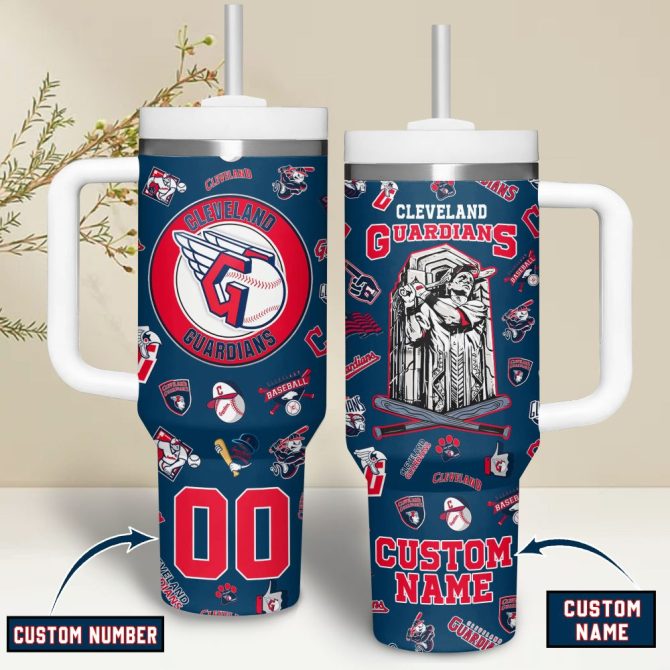 Cleveland Guardians Mlb Custom Stanley Quencher 40Oz Stainless Steel - Image 2