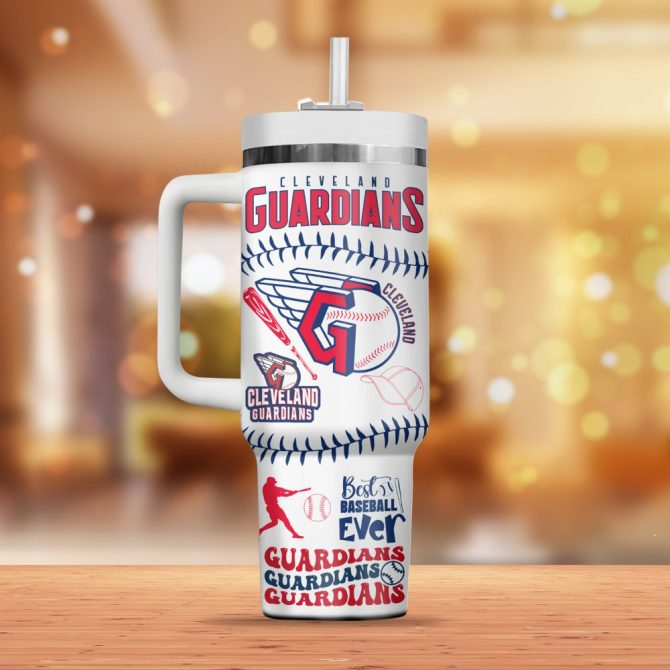 Cleveland Guardians Mlb Custom Stanley Quencher 40Oz Stainless Steel Tumbler - Image 2