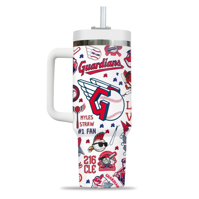 Cleveland Guardians Mlb Custom Stanley Quencher 40Oz Stainless Steel Tumbler - Image 12