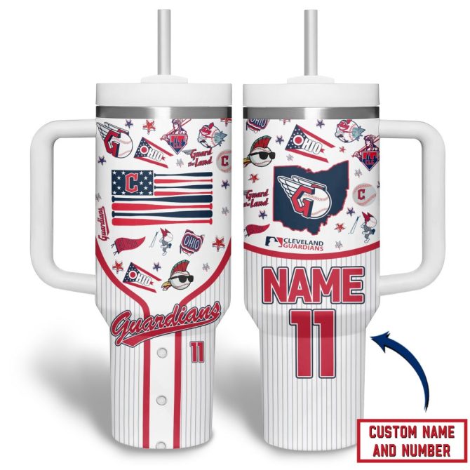 Cleveland Guardians Mlb Custom Stanley Quencher 40Oz Stainless Steel Tumbler - Image 2